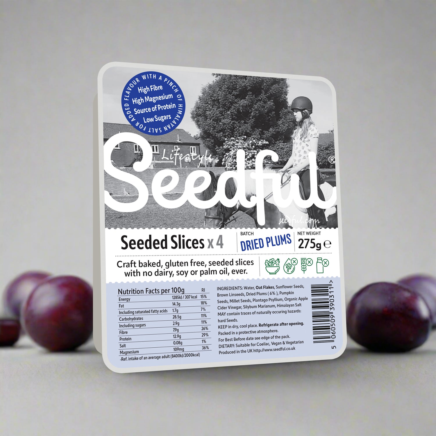 1 x 275g SEEDFUL Slices with Dried Plums ( 4 Slices Each Pack )