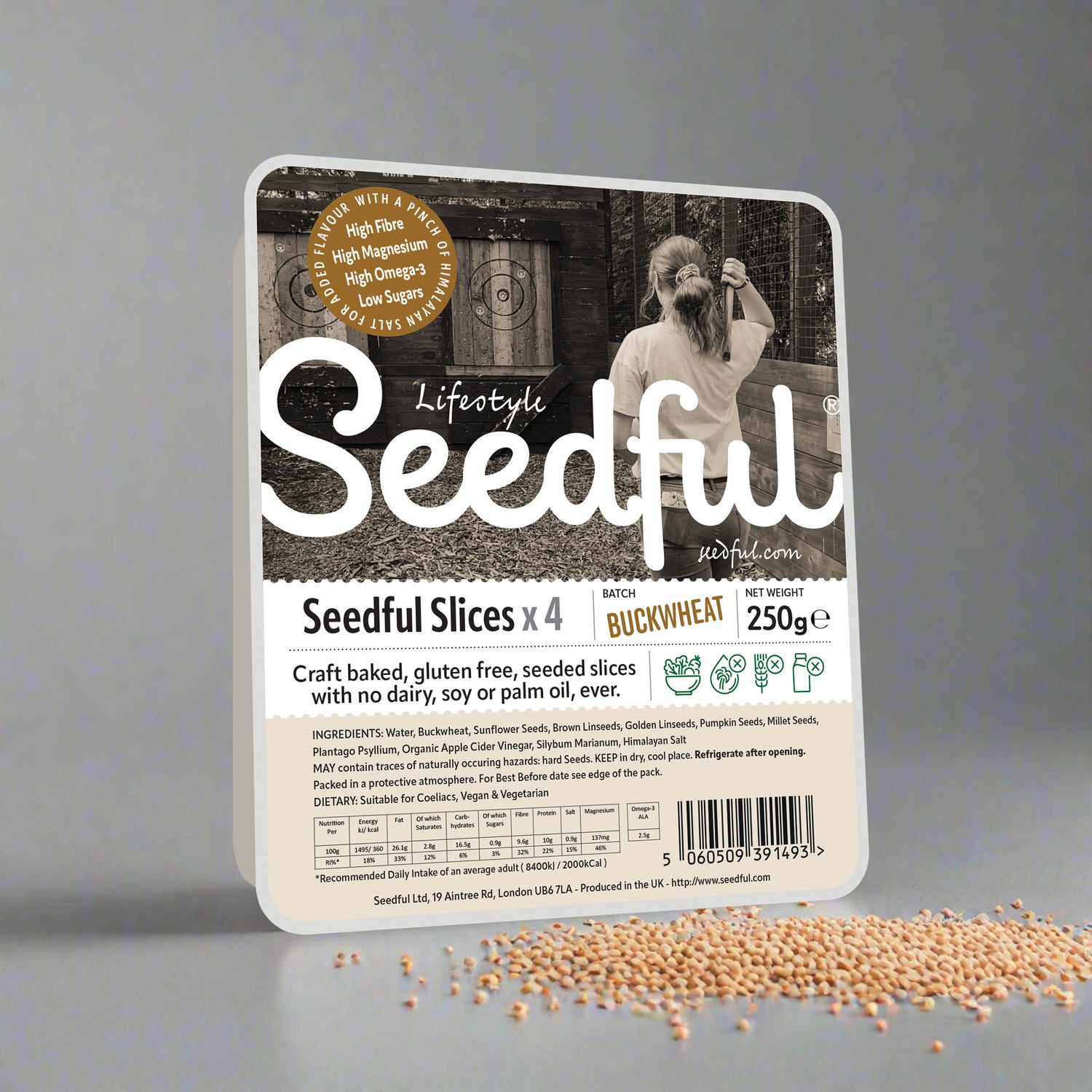 1 x 250g SEEDFUL Buckwheat Slices ( 4 Slices Each Pack )